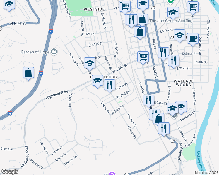map of restaurants, bars, coffee shops, grocery stores, and more near 2005 Howell Street in Covington