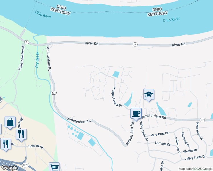 map of restaurants, bars, coffee shops, grocery stores, and more near 954 Ravine Drive in Villa Hills