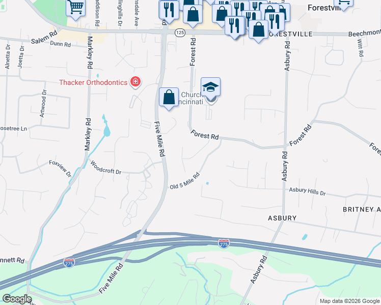 map of restaurants, bars, coffee shops, grocery stores, and more near 850 Eaglesknoll Court in Cincinnati
