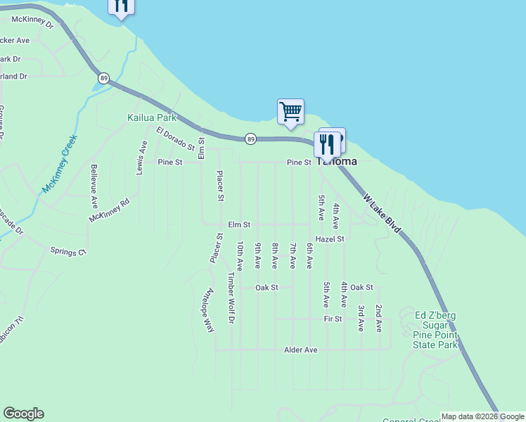 map of restaurants, bars, coffee shops, grocery stores, and more near 7082 9th Avenue in Tahoma