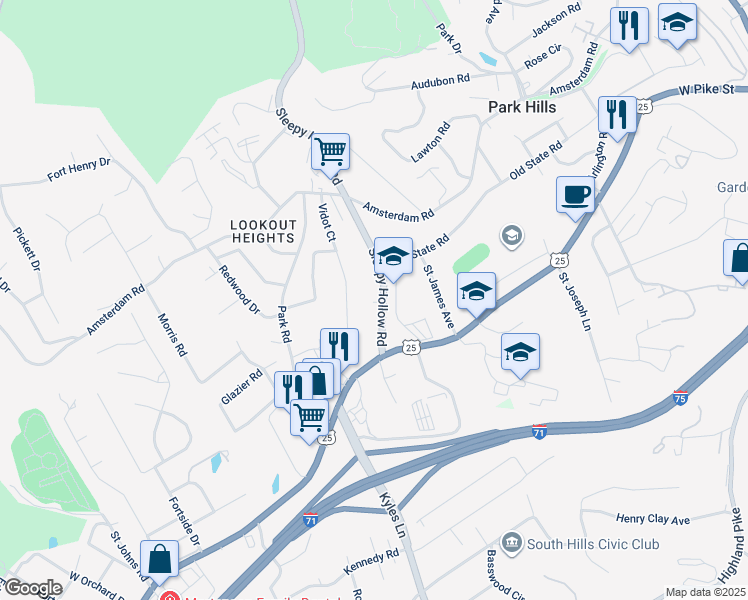 map of restaurants, bars, coffee shops, grocery stores, and more near 1315 Sleepy Hollow Road in Covington