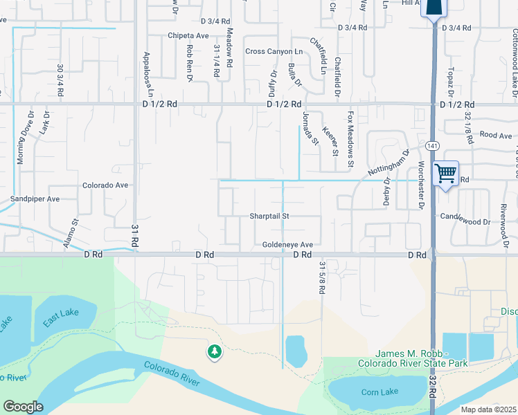 map of restaurants, bars, coffee shops, grocery stores, and more near 412 Pintail Avenue in Grand Junction