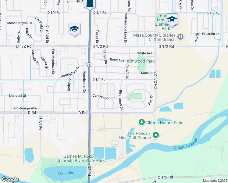 map of restaurants, bars, coffee shops, grocery stores, and more near Aspen Circle in Clifton