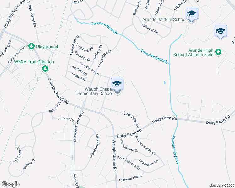 map of restaurants, bars, coffee shops, grocery stores, and more near 840 Sunflower Drive in Odenton
