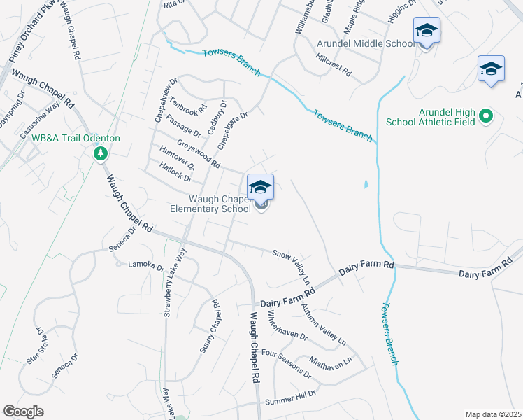map of restaurants, bars, coffee shops, grocery stores, and more near 840 Sunflower Drive in Odenton