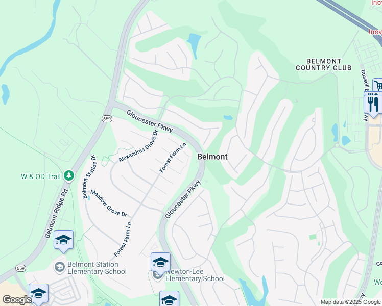 map of restaurants, bars, coffee shops, grocery stores, and more near 43344 Julie Martin Court in Ashburn