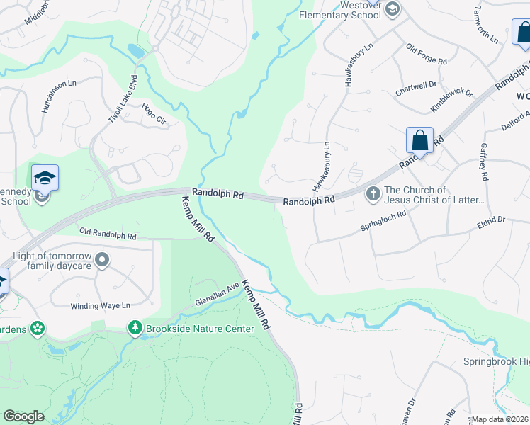map of restaurants, bars, coffee shops, grocery stores, and more near 12808 Timber View Court in Silver Spring