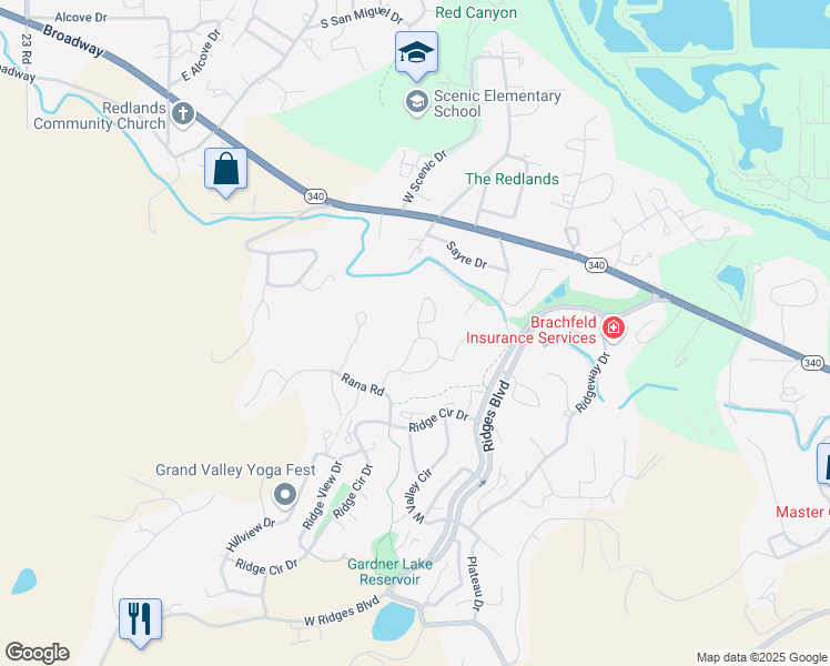 map of restaurants, bars, coffee shops, grocery stores, and more near 424 Prospectors Point in Grand Junction