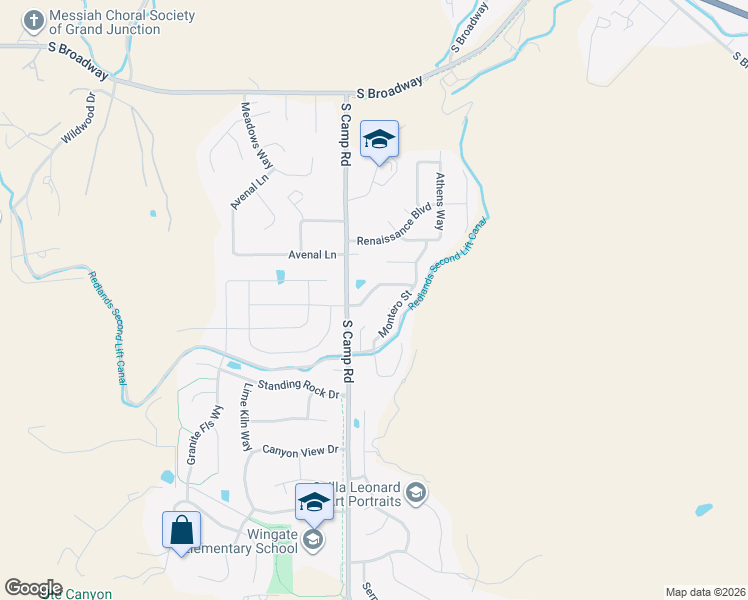 map of restaurants, bars, coffee shops, grocery stores, and more near 2213 Mescalero Avenue in Grand Junction