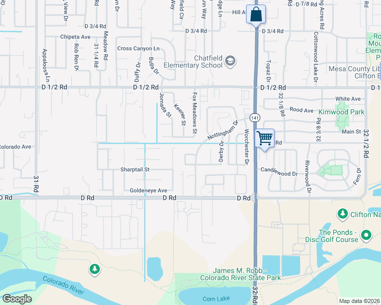 map of restaurants, bars, coffee shops, grocery stores, and more near Stafford Drive in Clifton