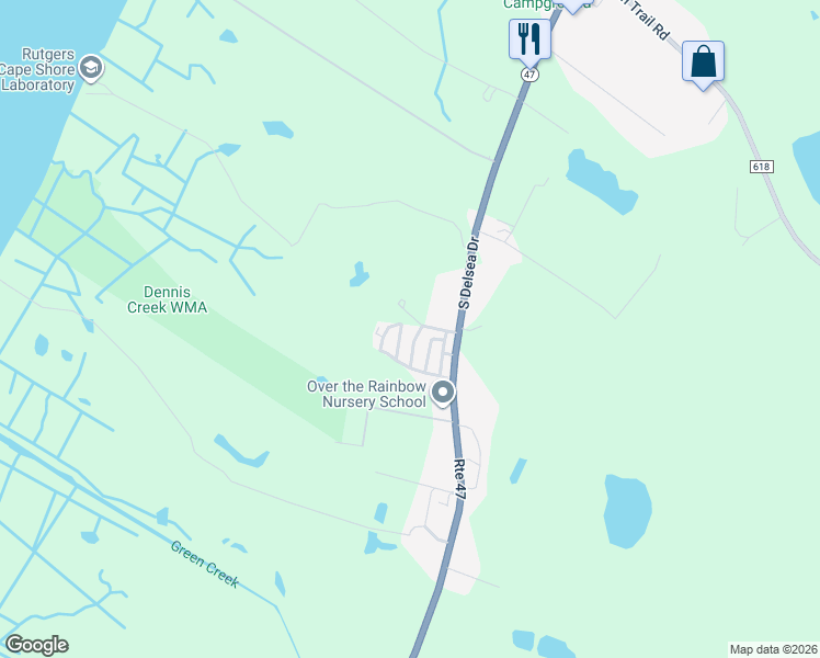 map of restaurants, bars, coffee shops, grocery stores, and more near 295 South Delsea Drive in Cape May County