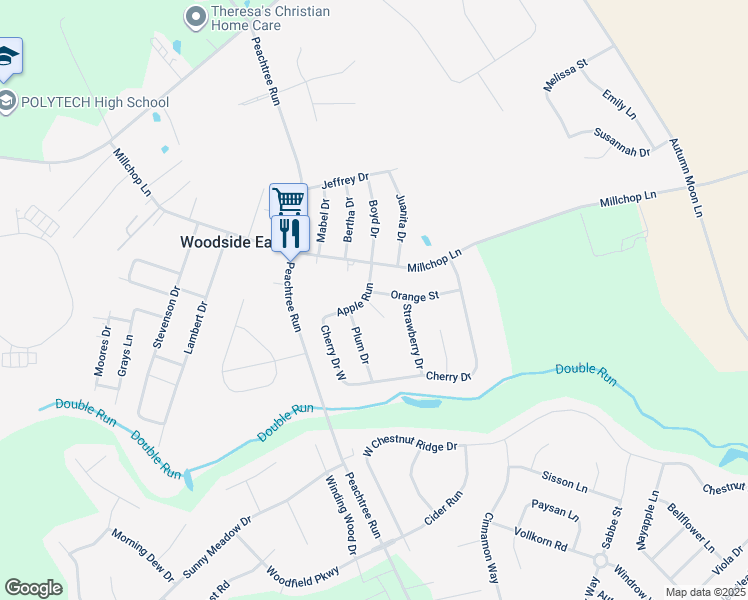 map of restaurants, bars, coffee shops, grocery stores, and more near 16 Orange Street in Magnolia