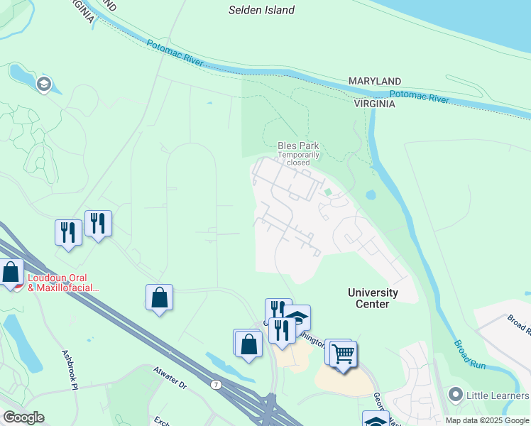 map of restaurants, bars, coffee shops, grocery stores, and more near Ashlar Terrace in Ashburn