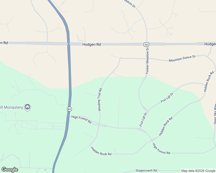 map of restaurants, bars, coffee shops, grocery stores, and more near 16075 Winding Trail Road in Colorado Springs
