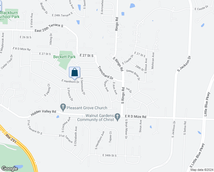 map of restaurants, bars, coffee shops, grocery stores, and more near 2901 Tepee Avenue in Independence