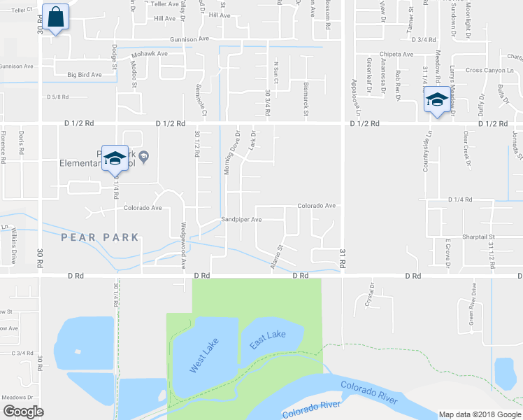 map of restaurants, bars, coffee shops, grocery stores, and more near 3075 Colorado Avenue in Grand Junction