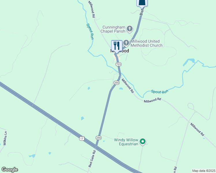 map of restaurants, bars, coffee shops, grocery stores, and more near 2365 River Road in Bluemont
