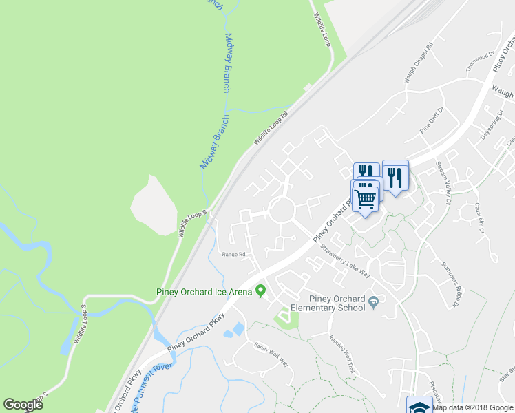 map of restaurants, bars, coffee shops, grocery stores, and more near 8711 Thornbrook Drive in Odenton