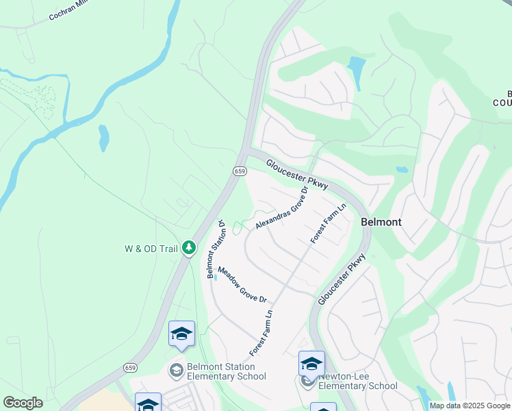 map of restaurants, bars, coffee shops, grocery stores, and more near 43213 Lindsay Marie Drive in Ashburn