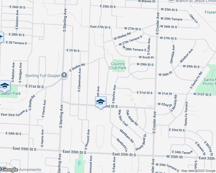 map of restaurants, bars, coffee shops, grocery stores, and more near 3019 South Norwood Avenue in Independence