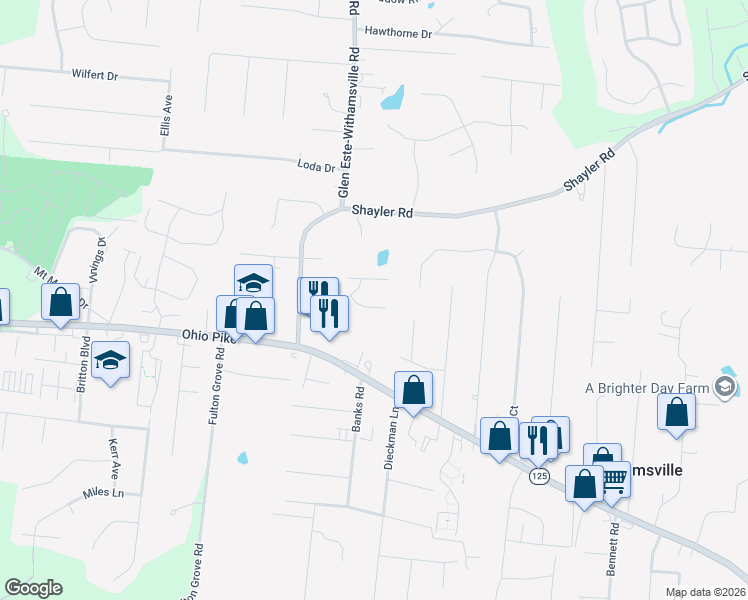 map of restaurants, bars, coffee shops, grocery stores, and more near 4042 Havenwood Drive in Cincinnati