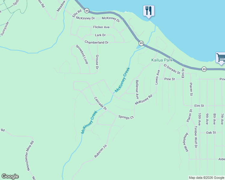 map of restaurants, bars, coffee shops, grocery stores, and more near 6473 Mckinney Creek Road in Tahoma
