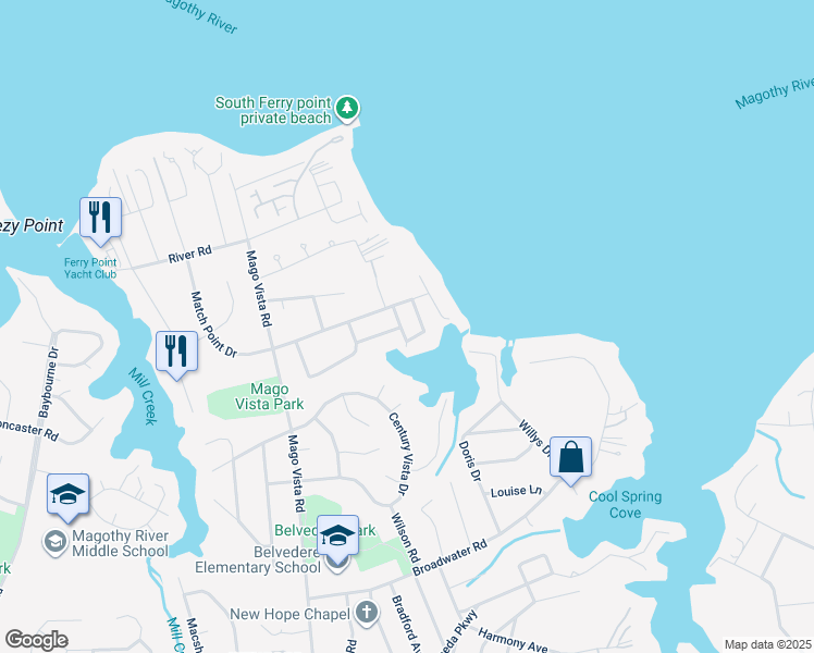 map of restaurants, bars, coffee shops, grocery stores, and more near 807 Jo Deb Lane in Arnold