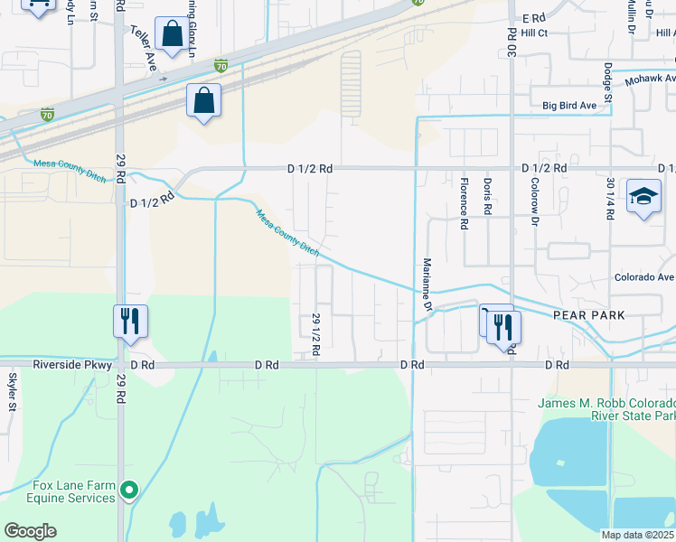 map of restaurants, bars, coffee shops, grocery stores, and more near 424 Bear Dance Drive in Grand Junction