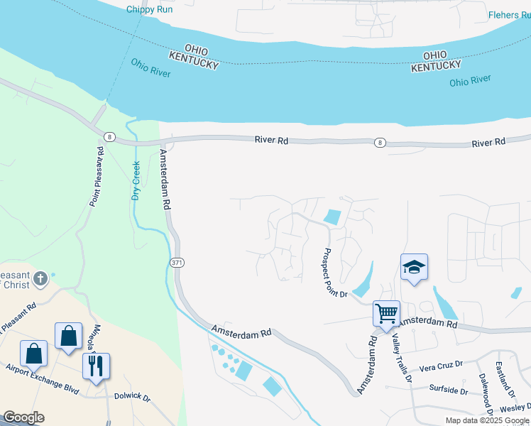 map of restaurants, bars, coffee shops, grocery stores, and more near 924 Dry Valley Court in Villa Hills