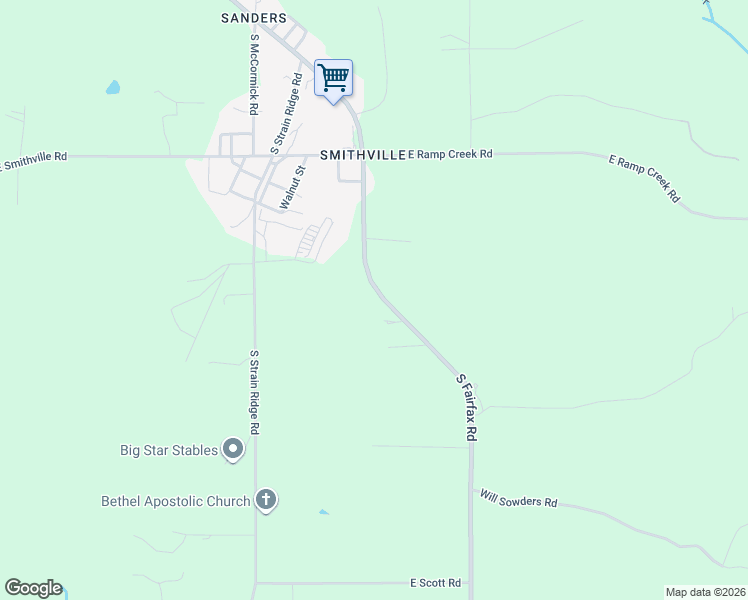 map of restaurants, bars, coffee shops, grocery stores, and more near 7550 South Fairfax Road in Bloomington