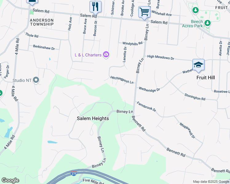map of restaurants, bars, coffee shops, grocery stores, and more near 793 Watch Point Drive in Cincinnati