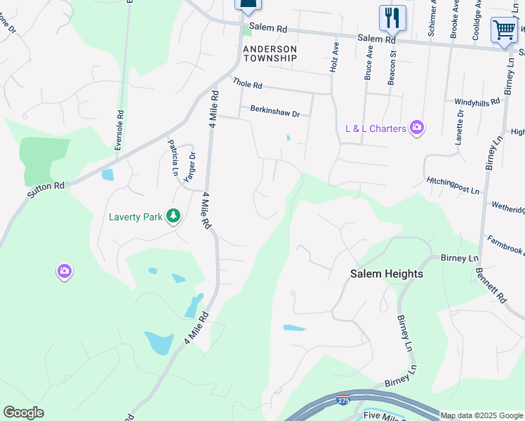 map of restaurants, bars, coffee shops, grocery stores, and more near 837 Watch Creek Drive in Cincinnati