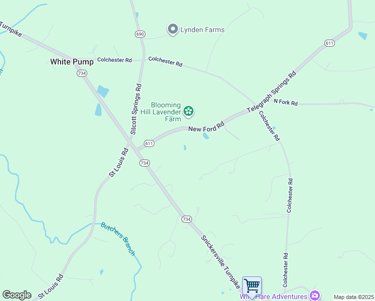 map of restaurants, bars, coffee shops, grocery stores, and more near 19928 Telegraph Springs Road in Purcellville