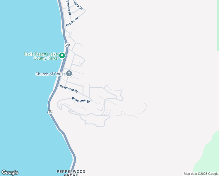 map of restaurants, bars, coffee shops, grocery stores, and more near 7047 Panoramic Drive in Lucerne