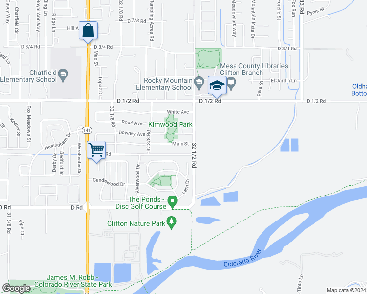 map of restaurants, bars, coffee shops, grocery stores, and more near 3243 Downey Court in Clifton