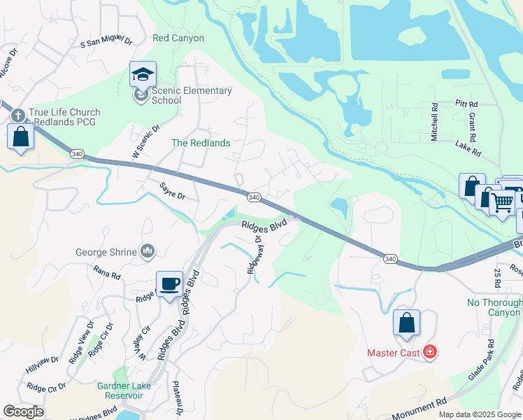map of restaurants, bars, coffee shops, grocery stores, and more near 105 Red Mesa Heights Road in Grand Junction