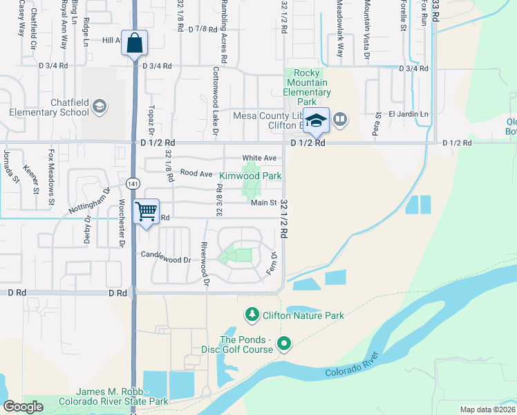 map of restaurants, bars, coffee shops, grocery stores, and more near 3243 Main Street in Clifton