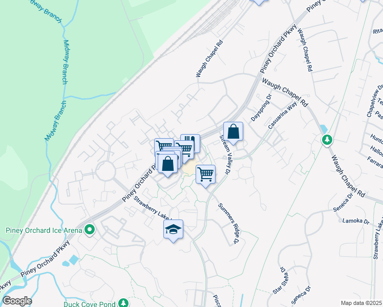 map of restaurants, bars, coffee shops, grocery stores, and more near 8031 Orchard Grove Road in Odenton