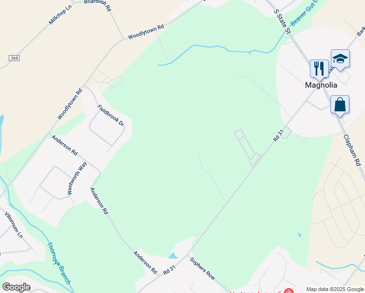 map of restaurants, bars, coffee shops, grocery stores, and more near 4403 Irish Hill Road in Magnolia