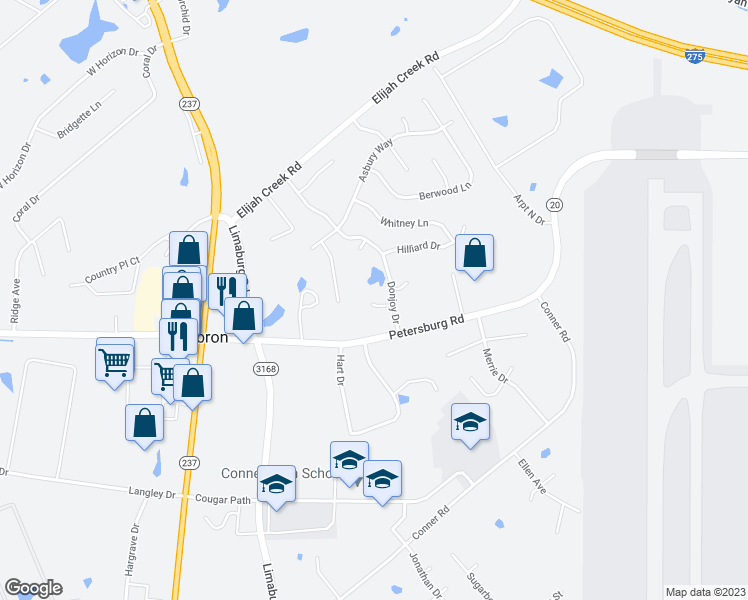 map of restaurants, bars, coffee shops, grocery stores, and more near 2572 Ivan Court in Hebron