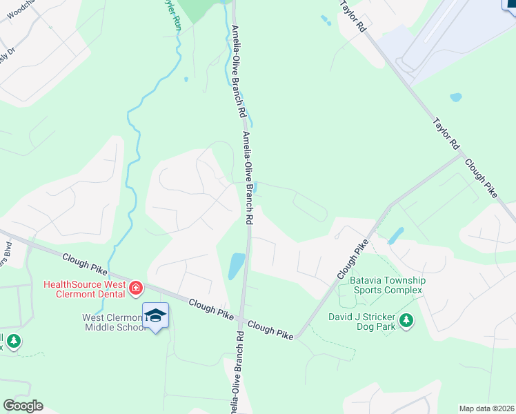 map of restaurants, bars, coffee shops, grocery stores, and more near 4070 Amelia-Olive Branch Road in Batavia