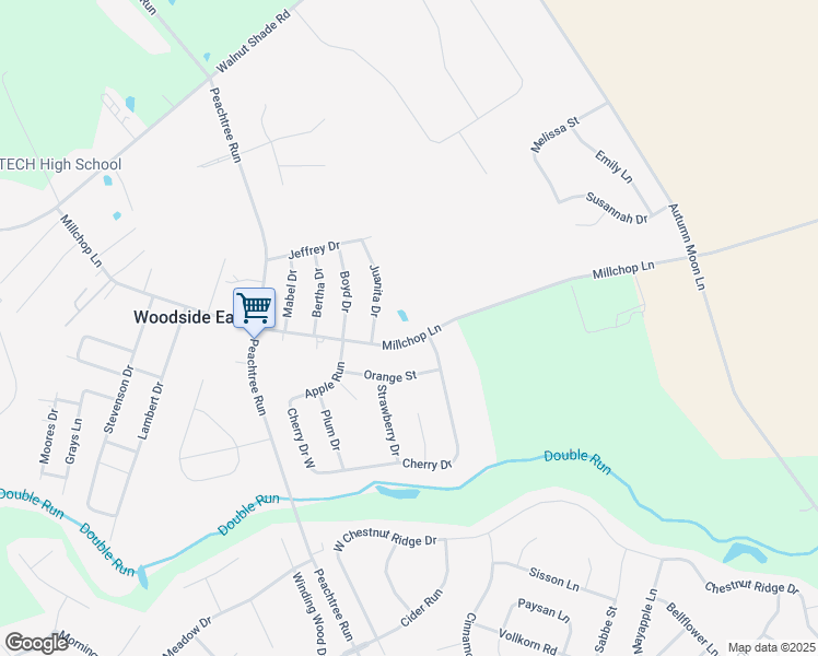 map of restaurants, bars, coffee shops, grocery stores, and more near 843 Millchop Lane in Magnolia