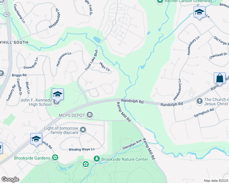 map of restaurants, bars, coffee shops, grocery stores, and more near 1467 Casino Circle in Silver Spring