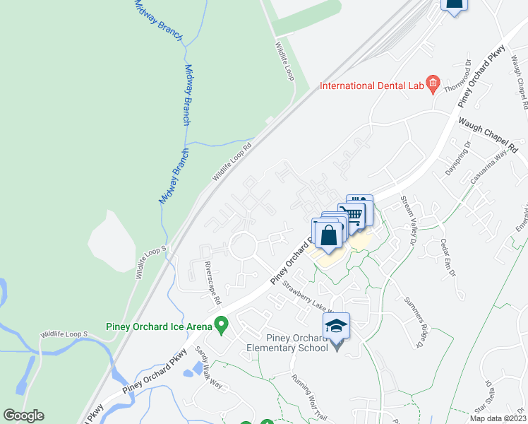 map of restaurants, bars, coffee shops, grocery stores, and more near 2709 Oak Leaf Court in Odenton