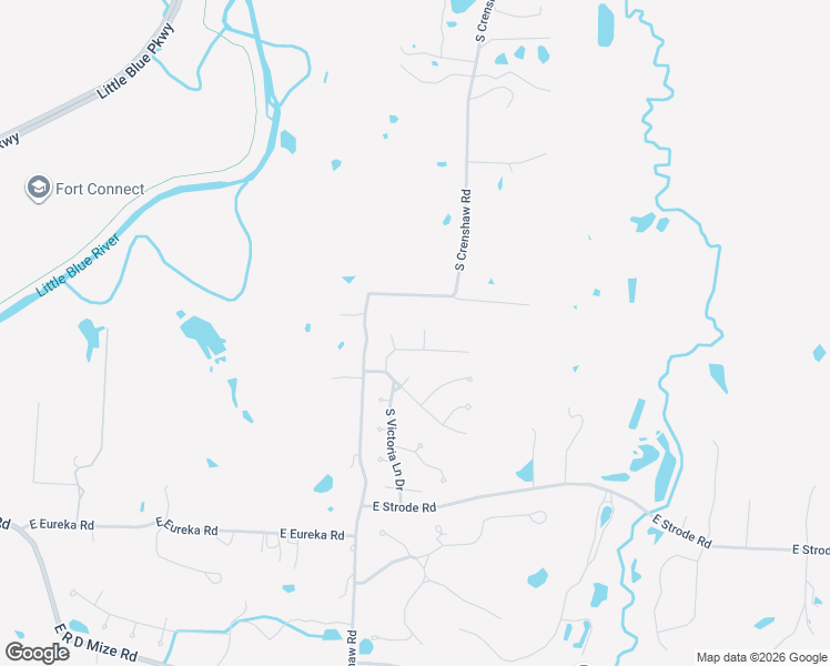 map of restaurants, bars, coffee shops, grocery stores, and more near 2616 South Bly Court in Blue Springs