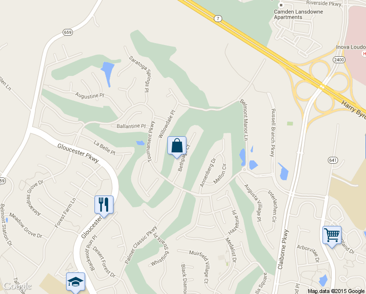 map of restaurants, bars, coffee shops, grocery stores, and more near 19833 Bethpage Ct in Ashburn