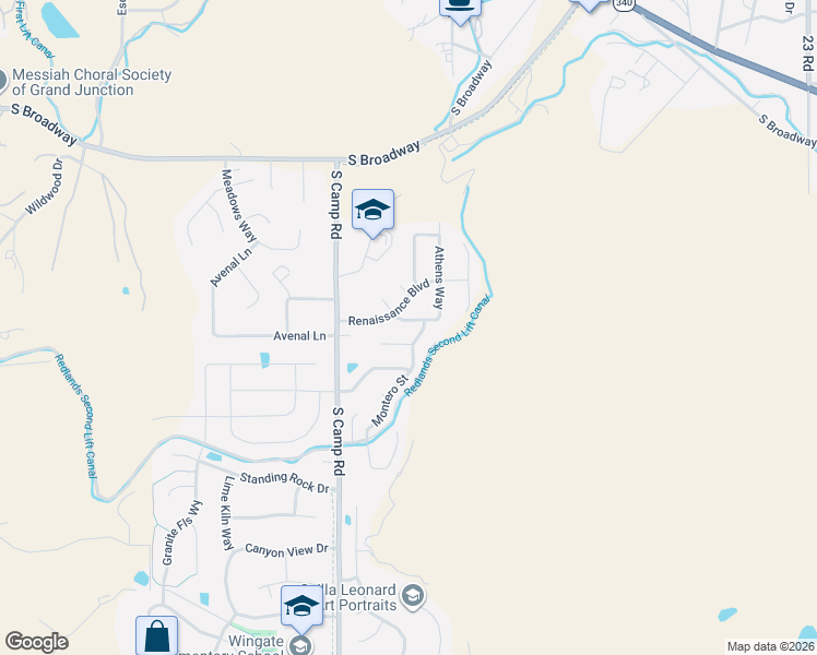 map of restaurants, bars, coffee shops, grocery stores, and more near 2215 Tuscany Avenue in Grand Junction