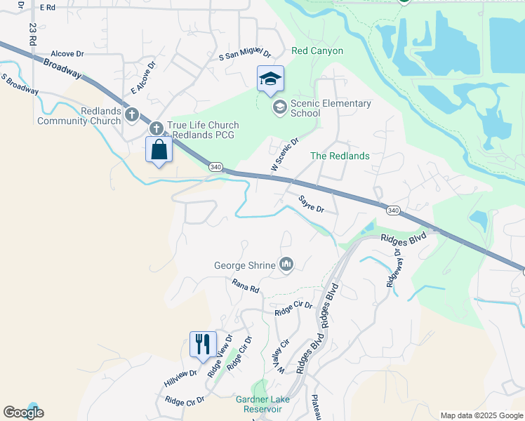 map of restaurants, bars, coffee shops, grocery stores, and more near 411 Shady Lane in Grand Junction
