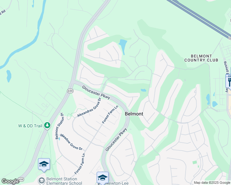 map of restaurants, bars, coffee shops, grocery stores, and more near 43335 La Belle Place in Ashburn