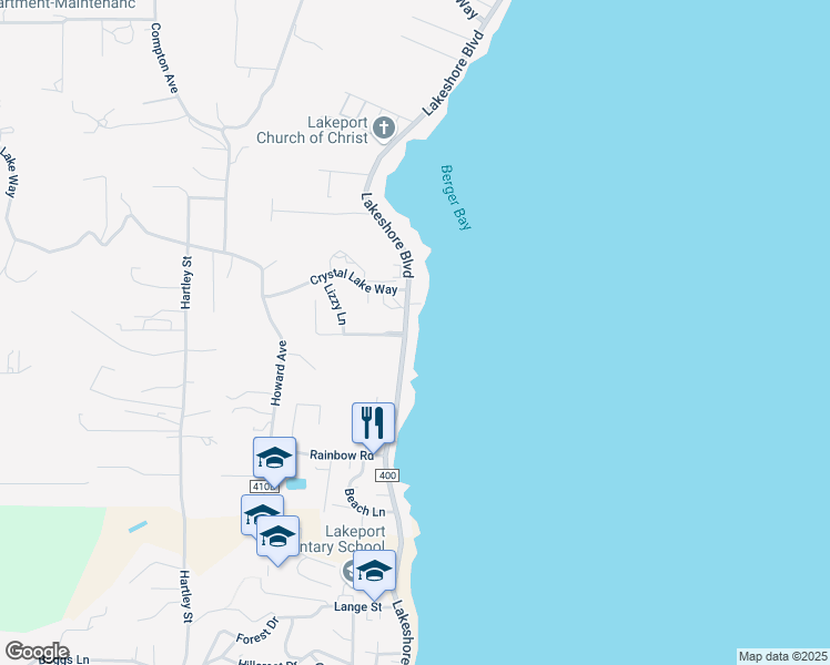 map of restaurants, bars, coffee shops, grocery stores, and more near 2756 Lakeshore Blvd in Lakeport